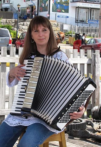 Donna Rhodenizer playing accordion - Lunenburg NS