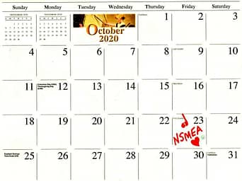 NSMEA - Oct 23, 2020 - calendar