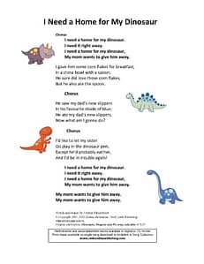 I Need a Home for My Dinosaur - Lyrics