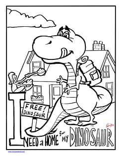 I Need a Home for My Dinosaur - coloring page