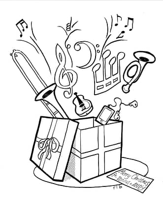 Christmas Gift - coloring page - from Donna & Andy
