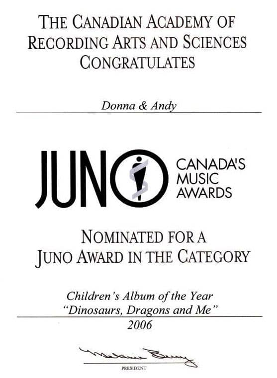 Juno Nomination - Children's Album of the Year