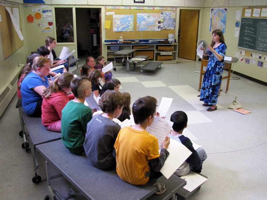 Donna Rhodenizer - teaching elementary music students